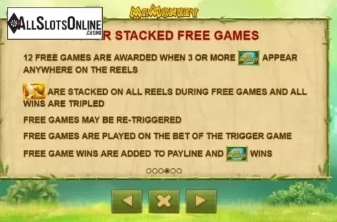 Paytable 4. Mr. Monkey from GamesOS