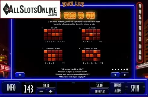 Screen8. Neon Life from Playtech