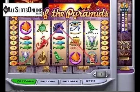 Win Screen . Queen of the Pyramids from Playtech