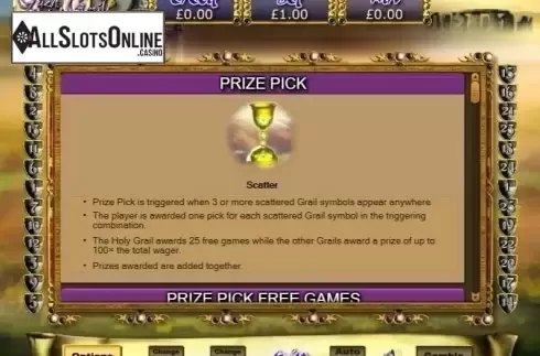 Prize Pick. Quest For The Grail from Eyecon
