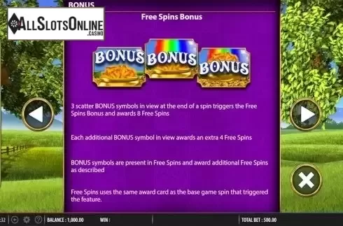 Paytable 5. Rainbow Riches Drops of Gold from Barcrest