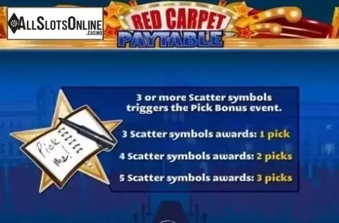 Paytable 5. Red Carpet Richez from Gamesys