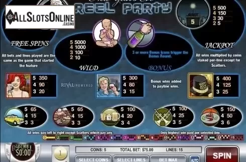 Screen2. Reel Party from Rival Gaming