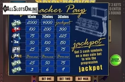 Paytable . Safecracker (Playtech) from Playtech