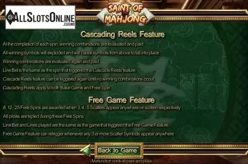 Features. Saint of Mahjong from SimplePlay