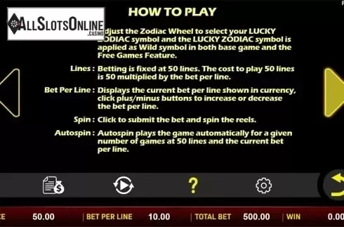 Paytable 4. Sheng Xiao Chuan Qi from Aspect Gaming