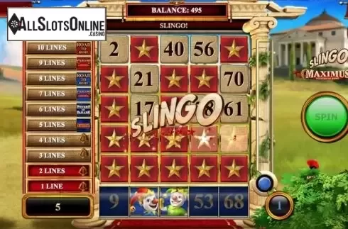Game Screen 3. Slingo Maximus Soldier of Rome from Slingo Originals