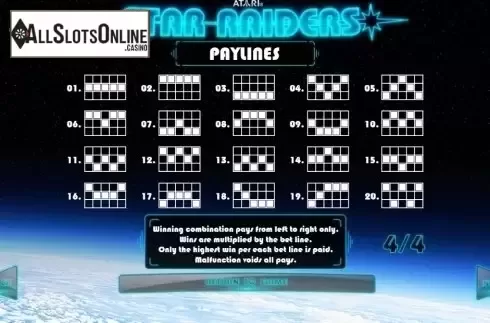 Paytable 3. Star Raiders from Pariplay