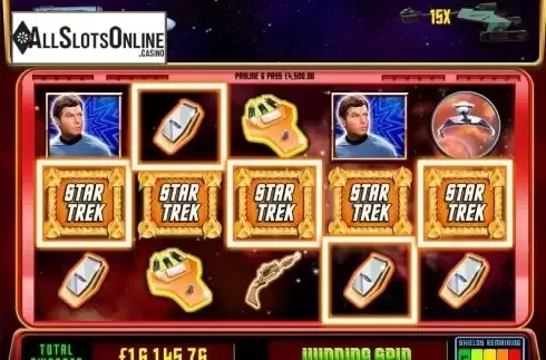 Free Spins screen. Star Trek Red Alert from WMS