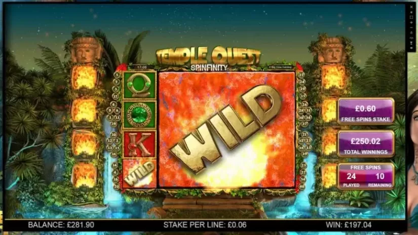 Temple Quest Spinfinity slot screenshot 2