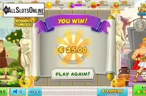 Win Screen. The Fruit Frenzy Celebration from Pariplay