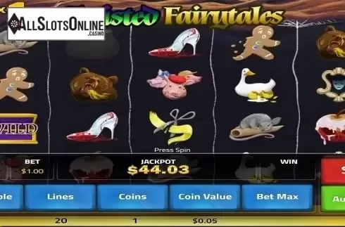 Reels screen. Twisted Fairytales from Concept Gaming