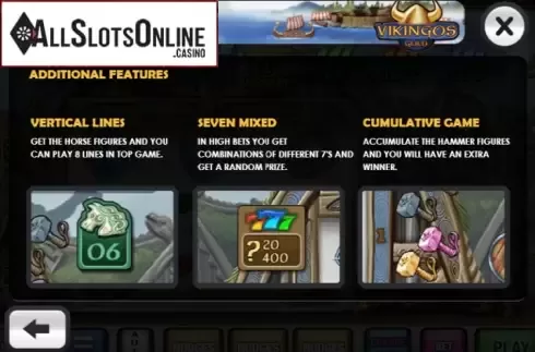 Paytable 5. Vikingos Gold from MGA