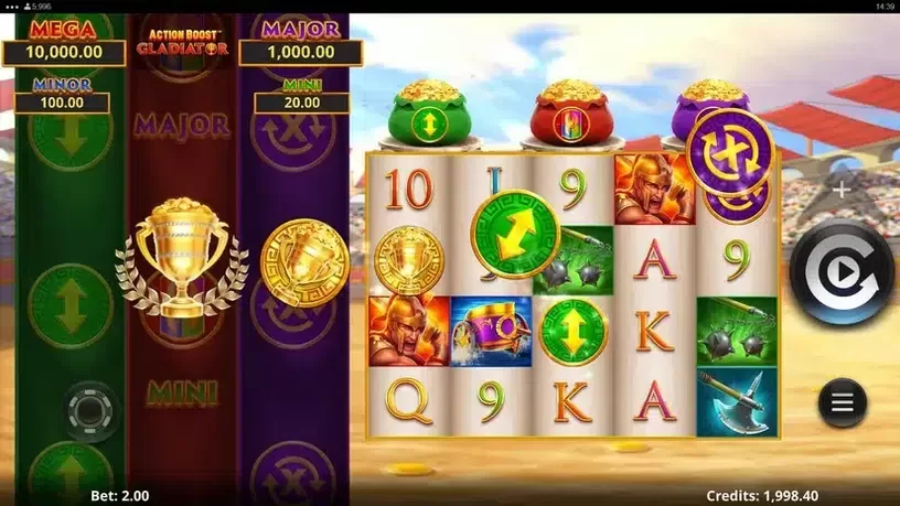 Action Boost Gladiator slot screenshot 2