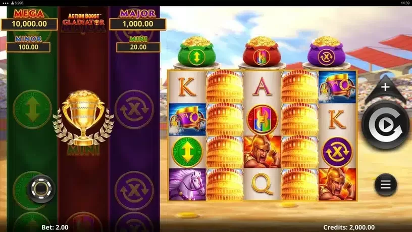 Action Boost Gladiator slot screenshot 1