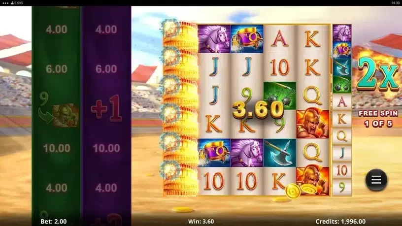 Action Boost Gladiator slot screenshot 5
