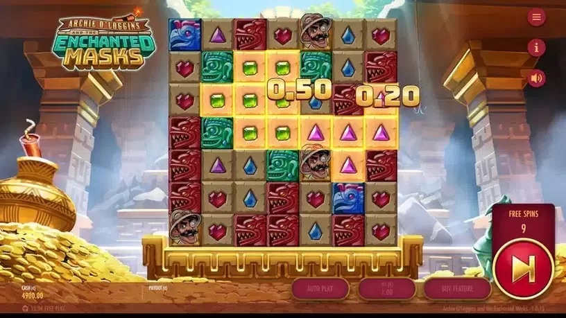 Archie O'Loggins and the Enchanted Masks slot screenshot 