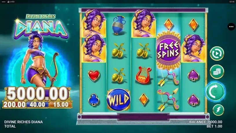 Divine Riches Diana slot screenshot