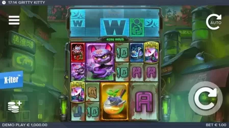 Gritty Kitty of Nitropolis slot screenshot 1