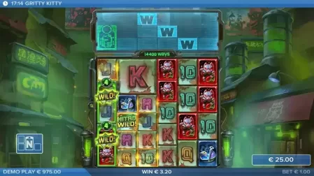 Gritty Kitty of Nitropolis slot screenshot 2