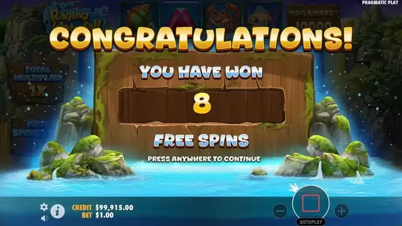 Raging Waterfall Megaways slot screenshot 3