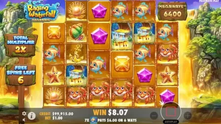 Raging Waterfall Megaways slot screenshot 4
