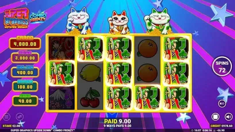 Super Graphics Upside Down slot screenshot 