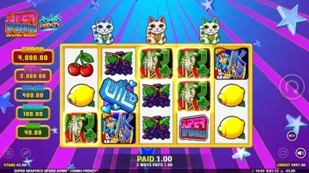 Super Graphics Upside Down slot screenshot 2