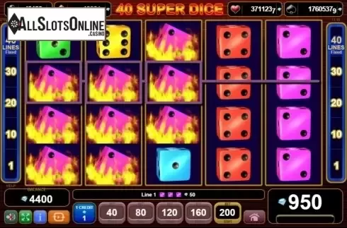 Win Screen 3. 40 Super Dice from EGT