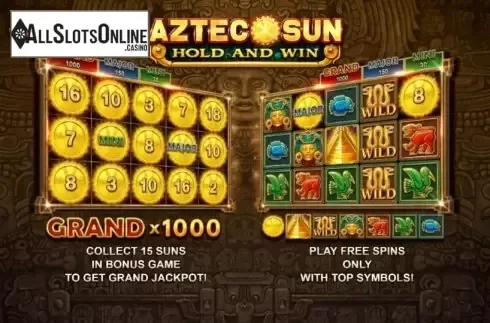 Start Screen. Aztec Sun Hold and Win from Booongo