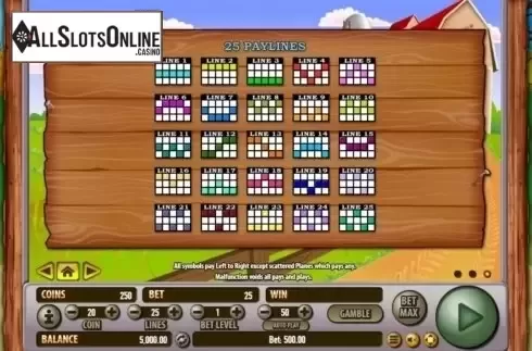 Paytable 3. Barnstormer Bucks from Habanero