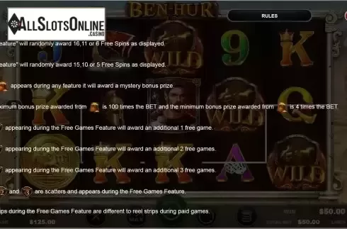 Free Spins screen