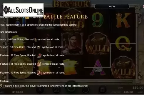 Batle feature screen