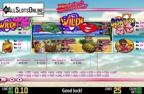 Paytable. Bikini Beach HD from World Match