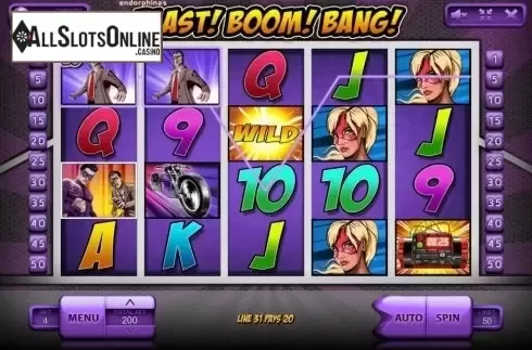 Win presentation. Blast Boom Bang from Endorphina