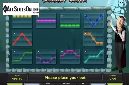 Paytable 2. Bloody Love from iGaming2go