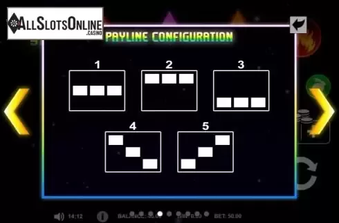 Paylines screen
