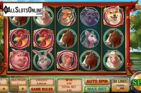 Game screen. Chinese Zodiac (XIN Gaming) from XIN Gaming