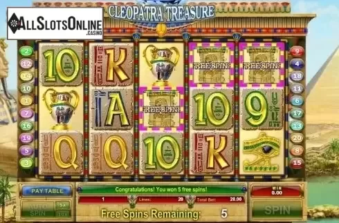 Win Screen . Cleopatra Treasure from GamesOS