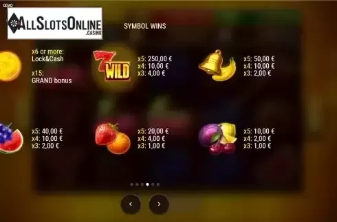 PayTable screen