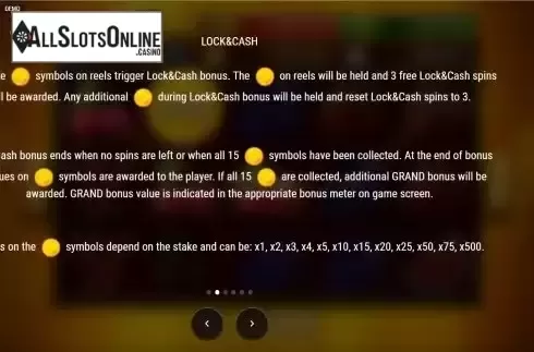 Game Features screen 2