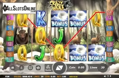 Bonus Game screen