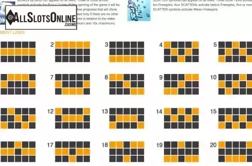 Pay Lines screen