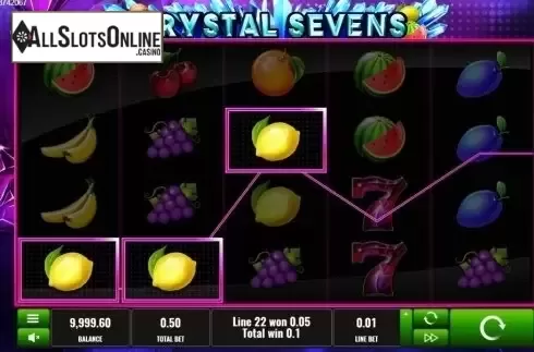 Win screen. Crystal Sevens from Platipus