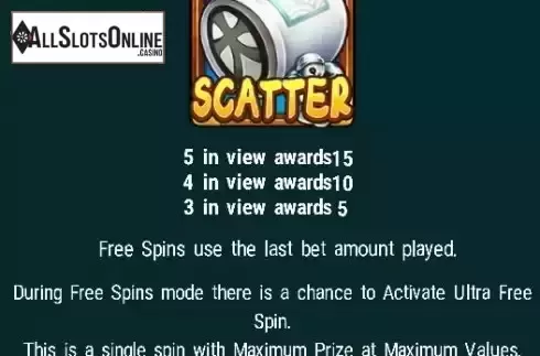 Free Spins screen