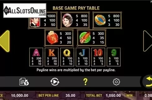 Paytable . Double Happy from Aspect Gaming
