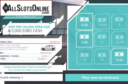 Win screen. Dream Car Golf from Gluck Games
