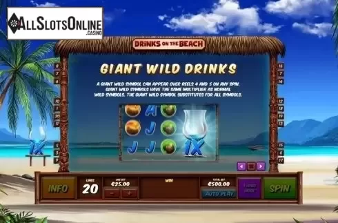 Paytable 4. Drinks on the Beach from Playtech