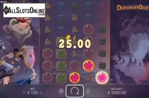 Win screen . Dungeon Quest from Nolimit City