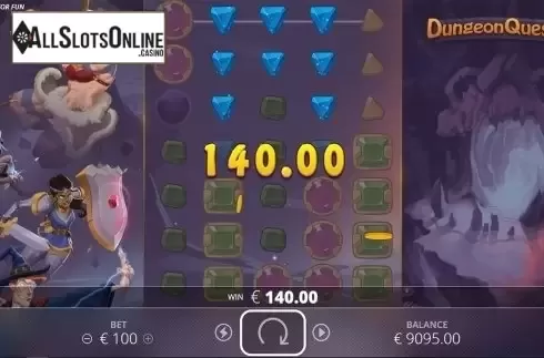Win screen 3. Dungeon Quest from Nolimit City